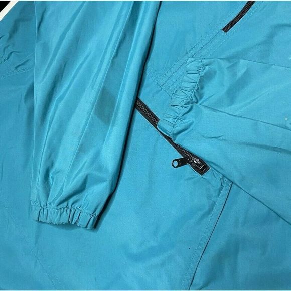 Vintage L.L. Bean Anorak 1990's USA MADE Teal Light Weight Windbreaker Rain Coat - Picture 6 of 7